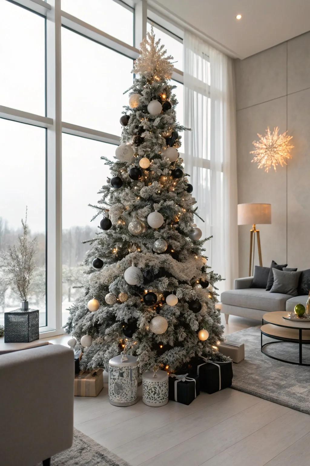 Monochromatic decorations fashion a sophisticated, current aesthetic.