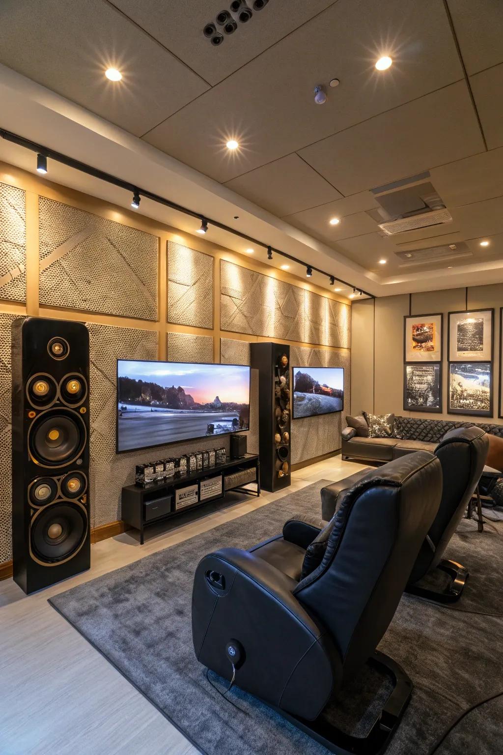 A sound immersion setup amplifying the engaging gaming experience within a stylish area.