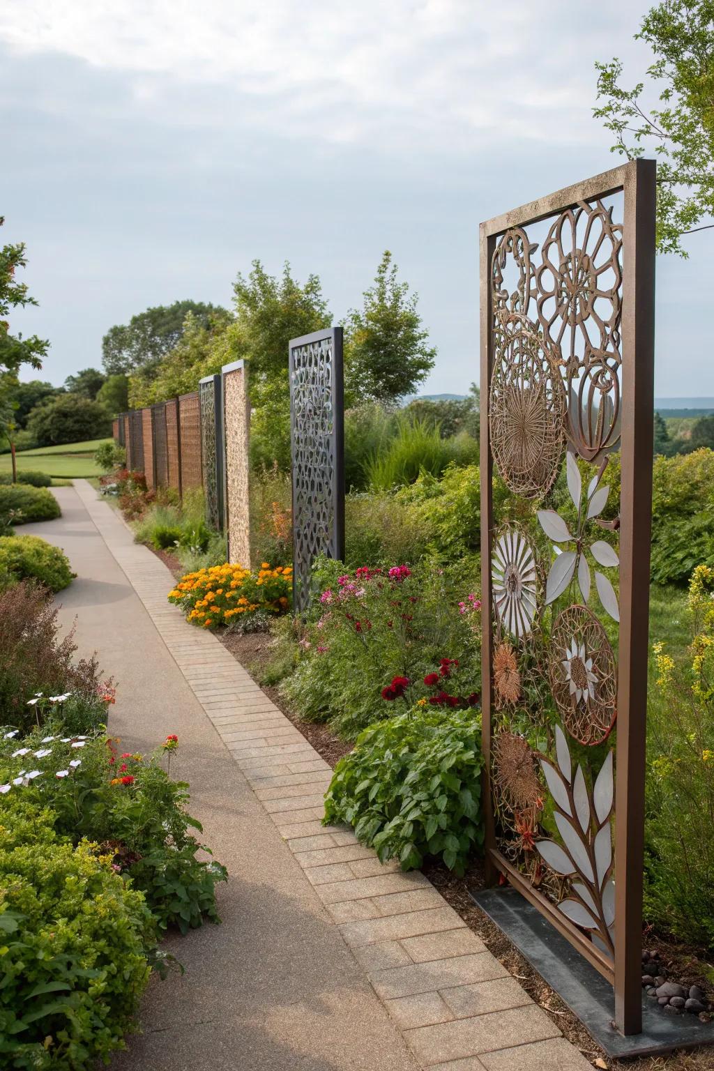 Metal screens offer a fusion of privacy and artistic design.