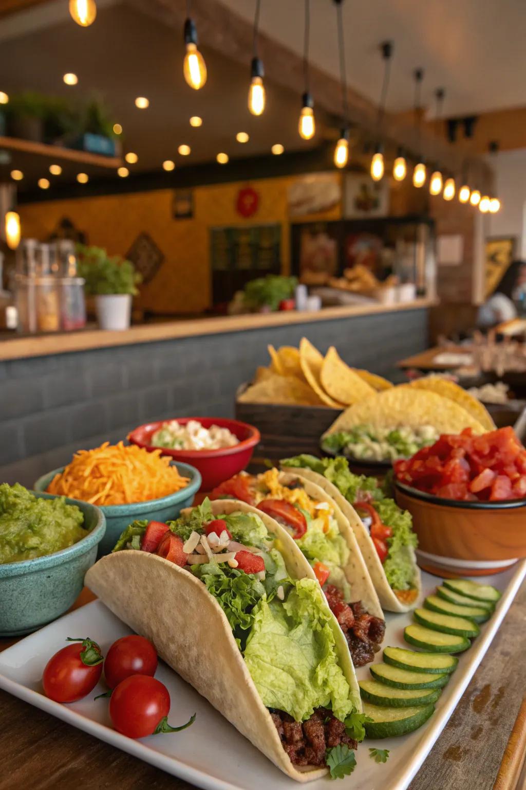 Taco Temptation: An exciting and customizable taco bar for guests' enjoyment.