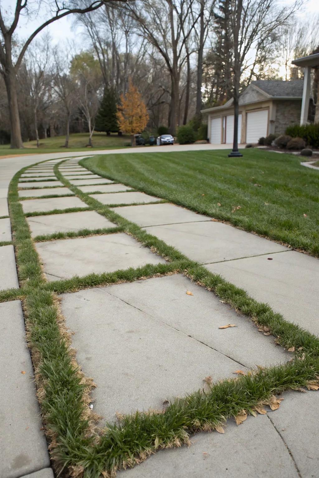 Contemporary minimalist design featuring elegant grass bands for a pristine appearance.