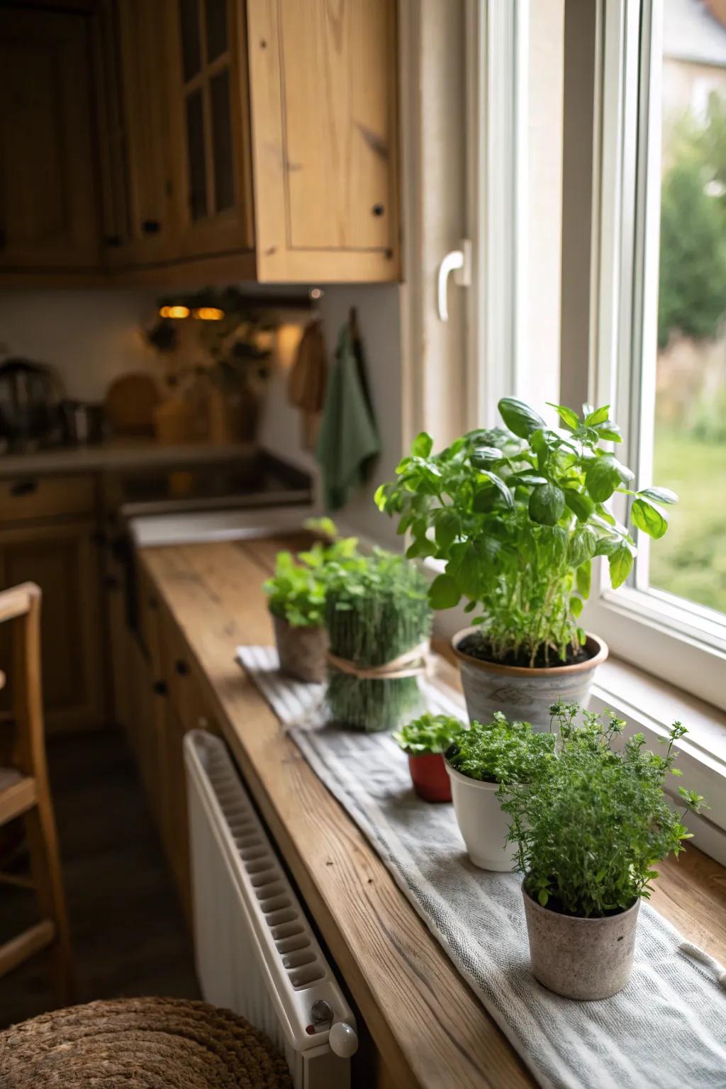 Indoor gardens bring a green touch to your kitchen.