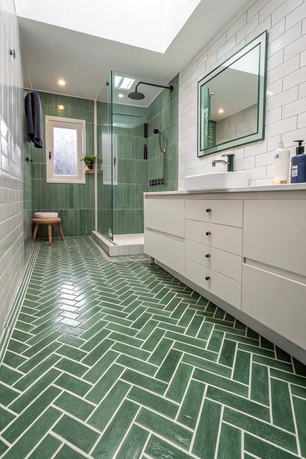 Herringbone layouts contribute sophistication and flow.