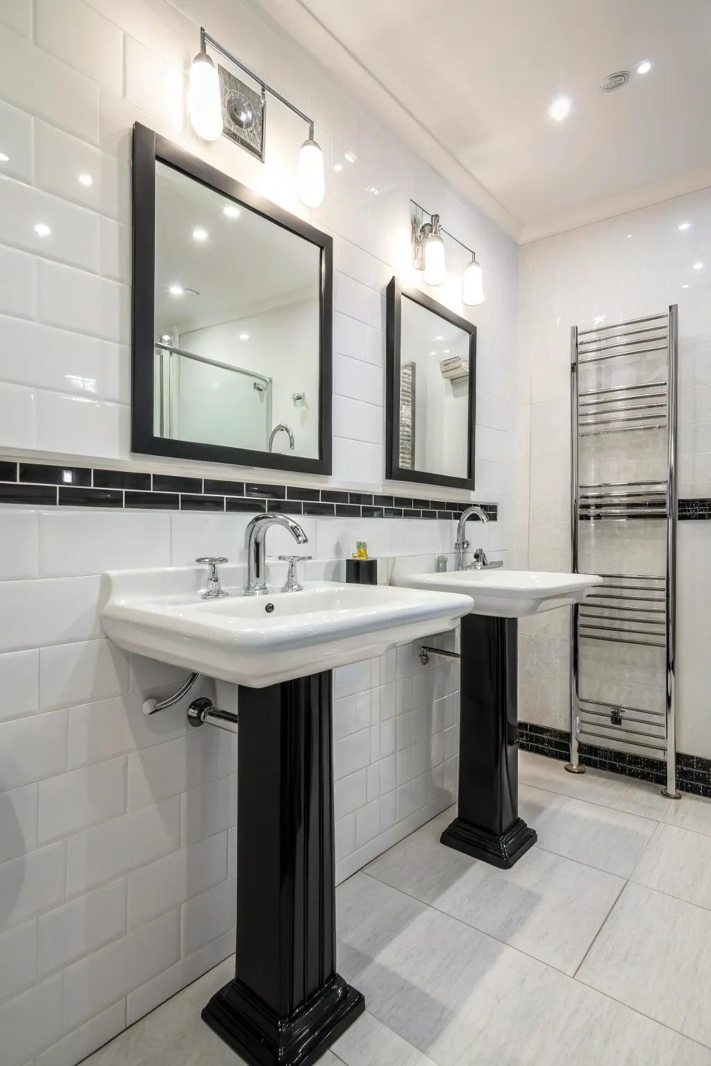 Modern fixtures bring a sleek and refined aesthetic to any guest bathroom.