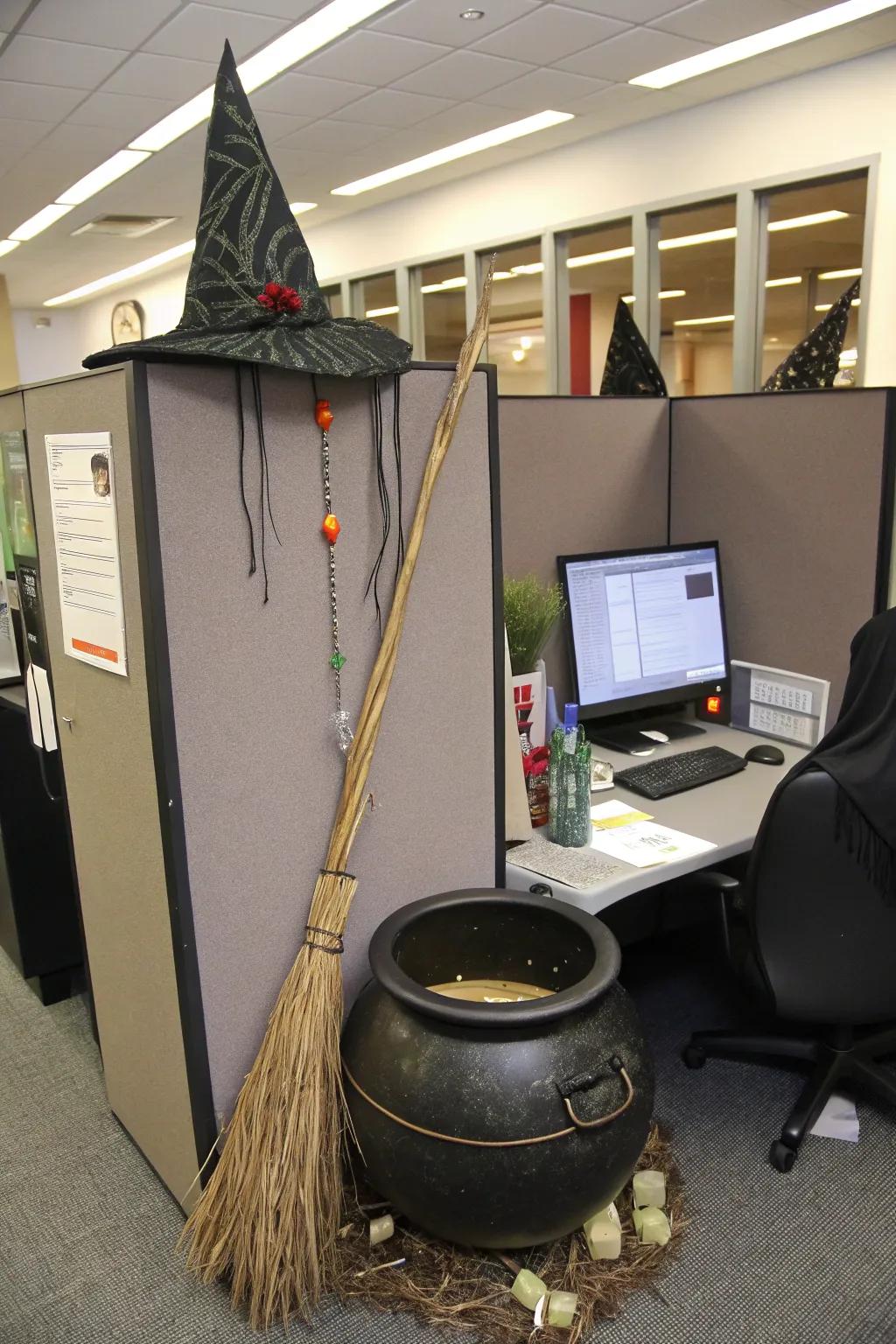 Create a sorceress's nook with captivating details and auditory enhancements.