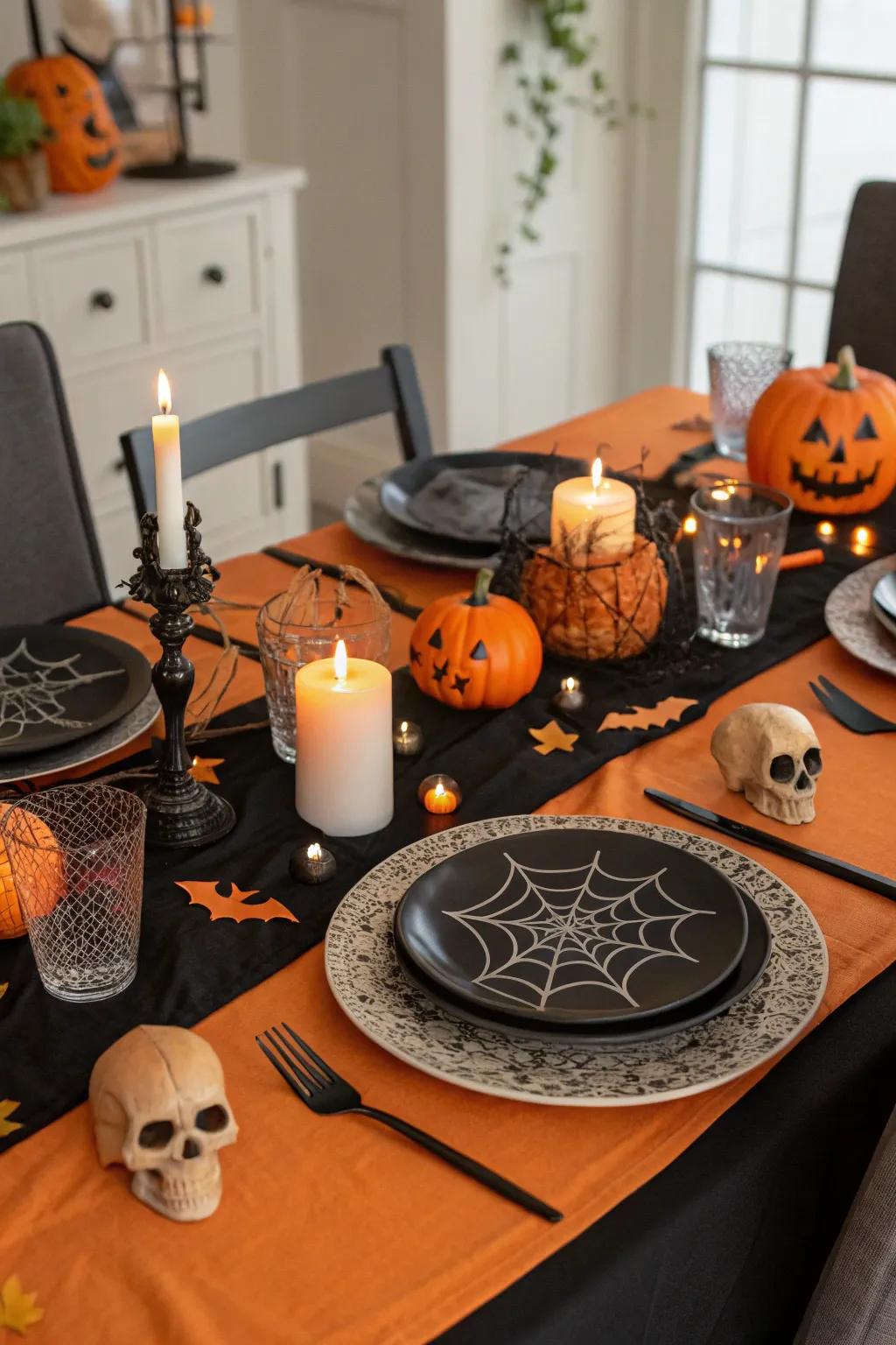 Set the atmosphere with eerie table scapes.