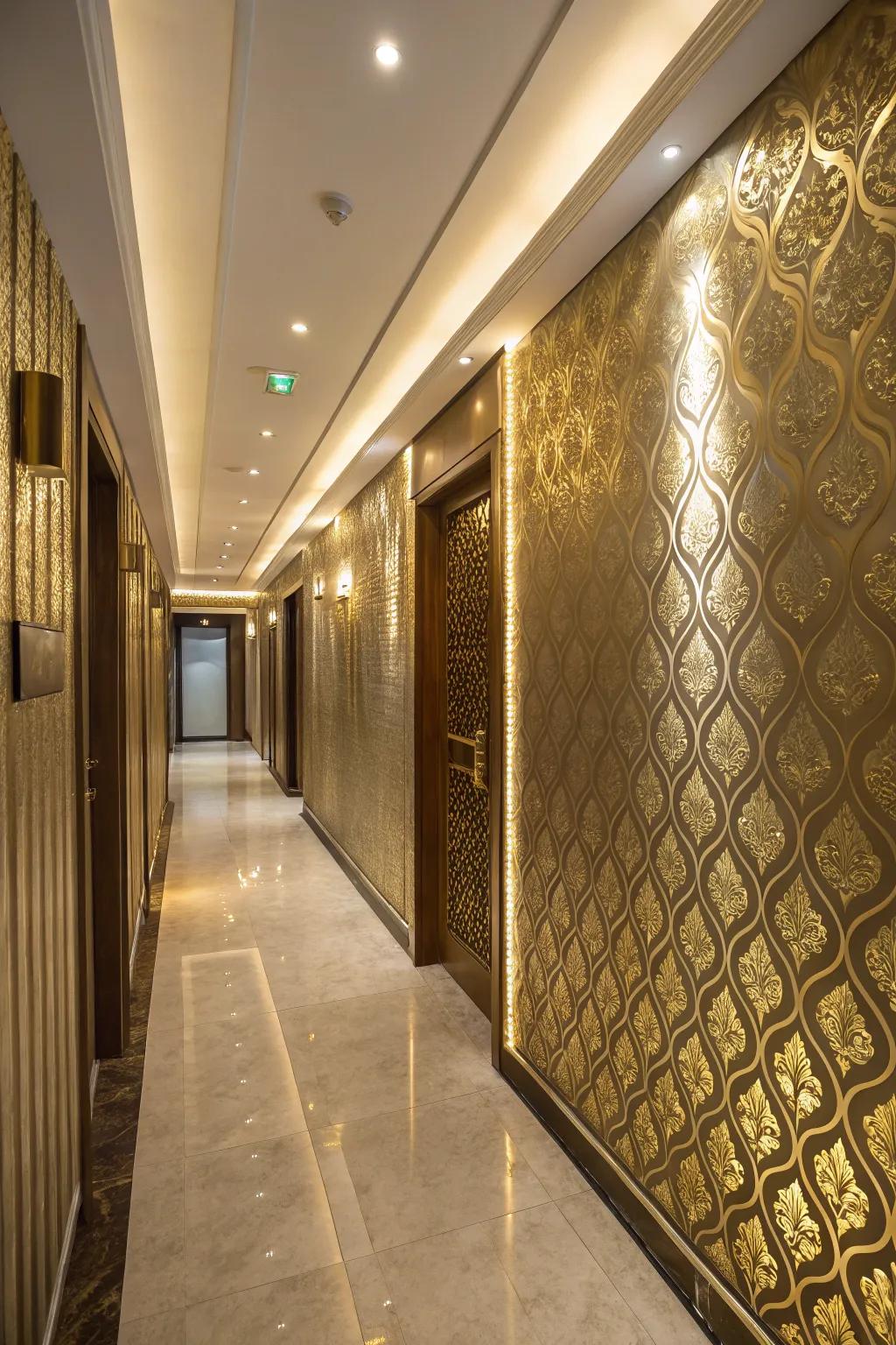 A hallway that radiates through glossy sophistication.