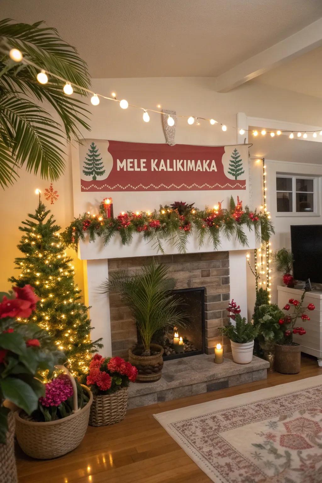 With a celebratory Mele Kalikimaka banner, infuse your home with the essence of the islands.