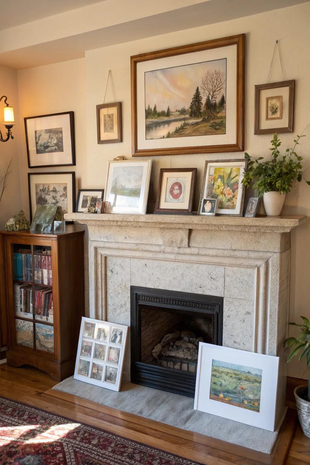 A regularly updated art display maintains a feeling of novelty and personalization in your decor.