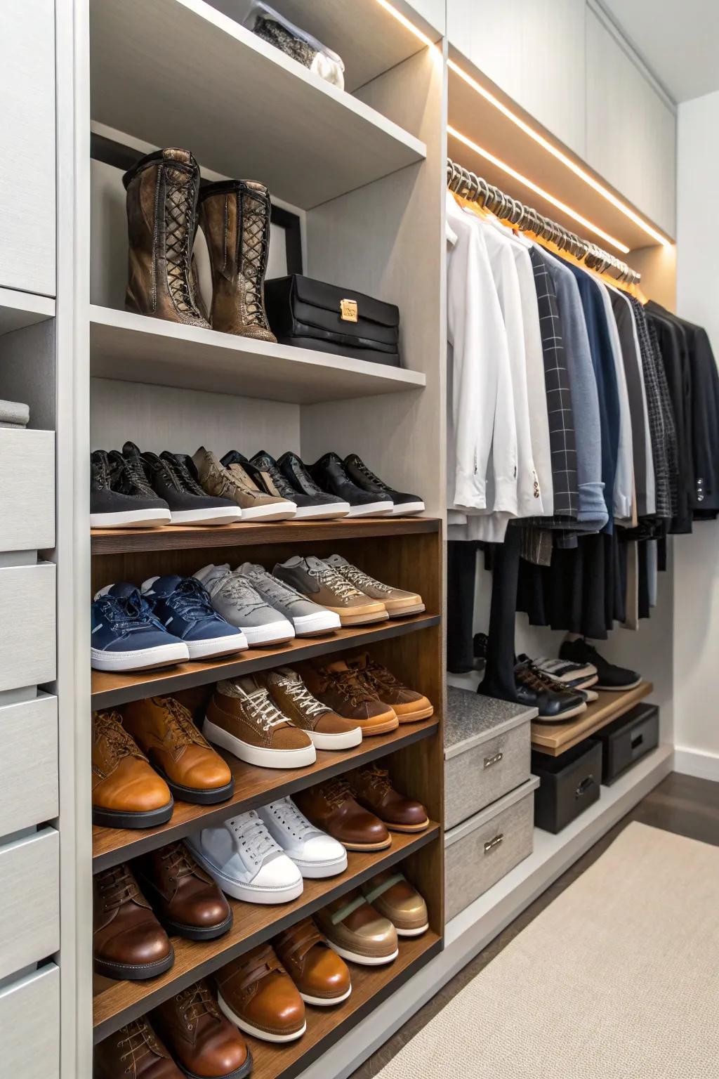 Transform your shoe selection into a visual treat with a custom display.