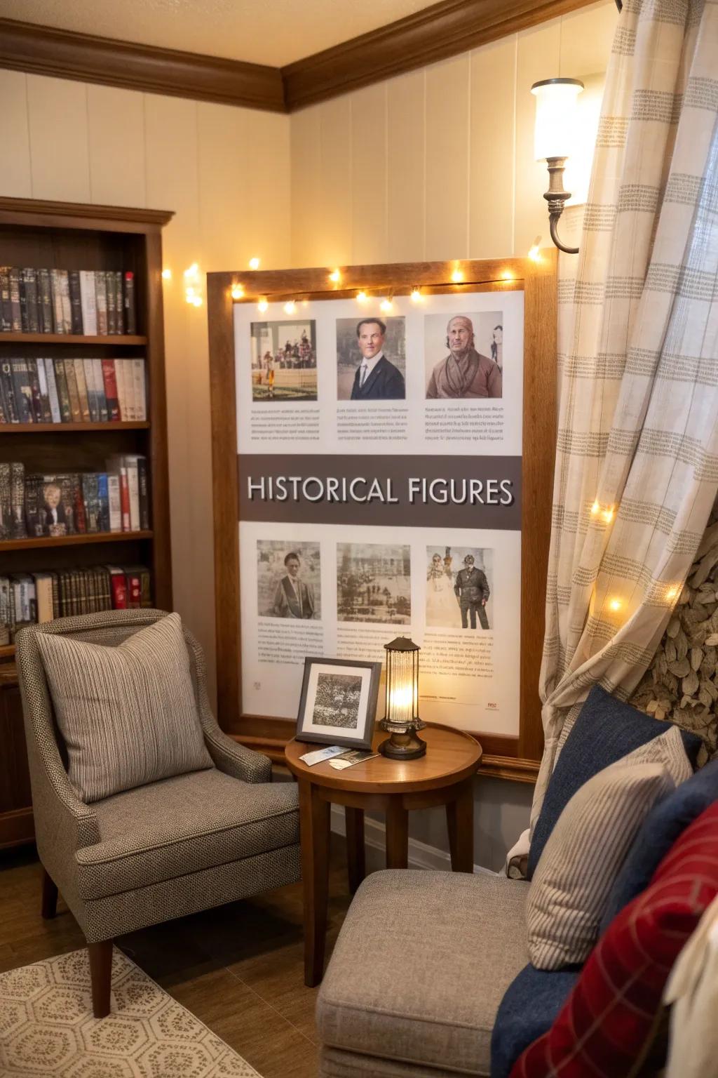 A sayings display that provides inspiration and positivity to a comforting reading area.
