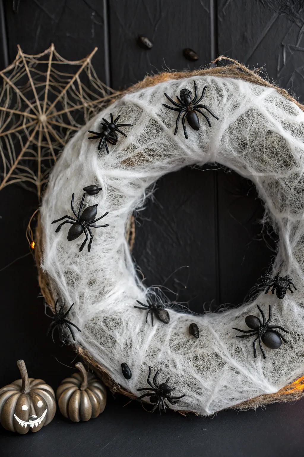 An eerie silken strand wreath, capable of both intriguing and delighting.