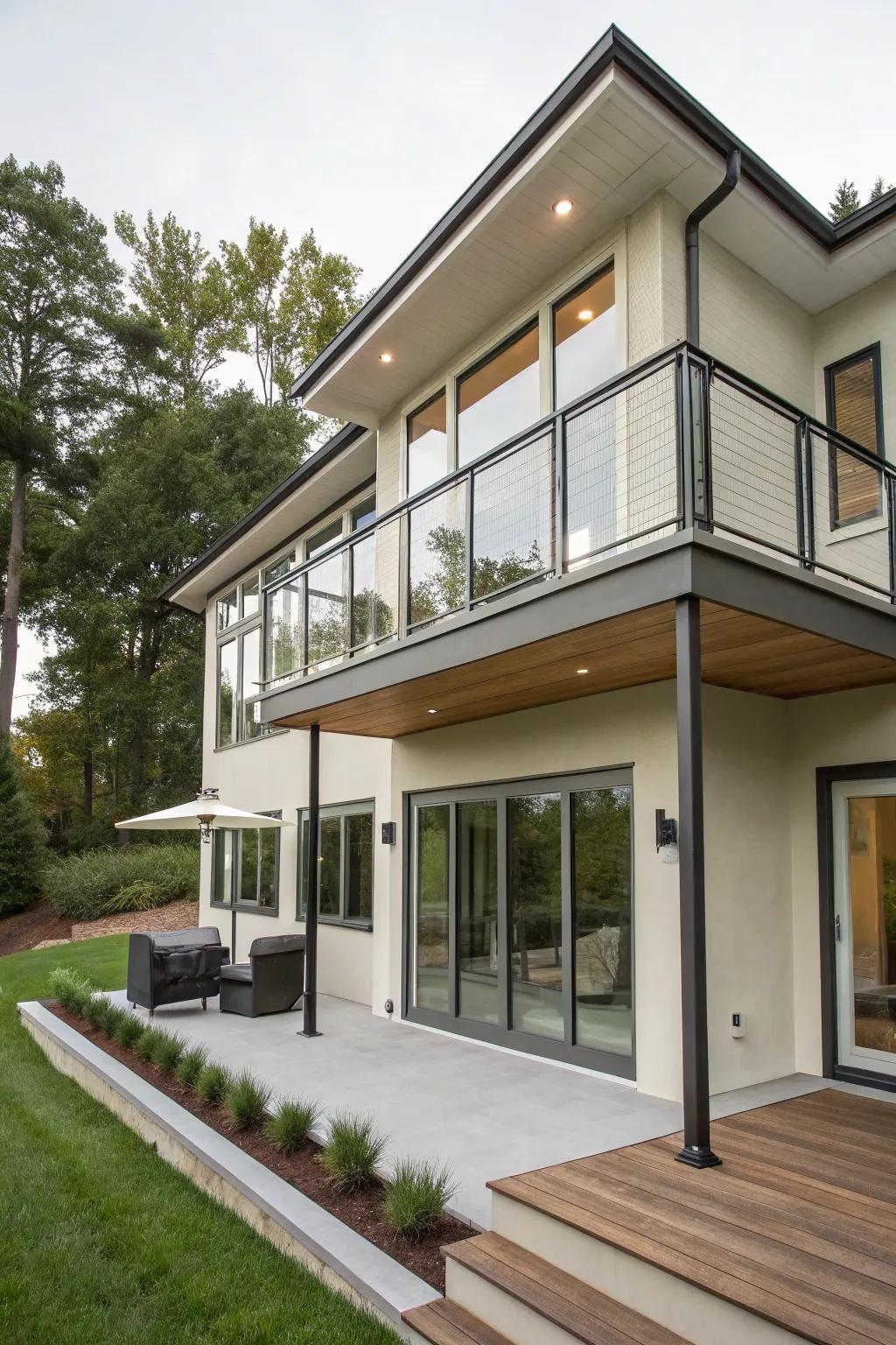 A second story addition that effectively doubles the living space.