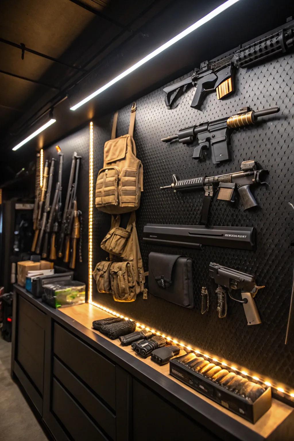 Enhance your armory's allure with strategic illumination.