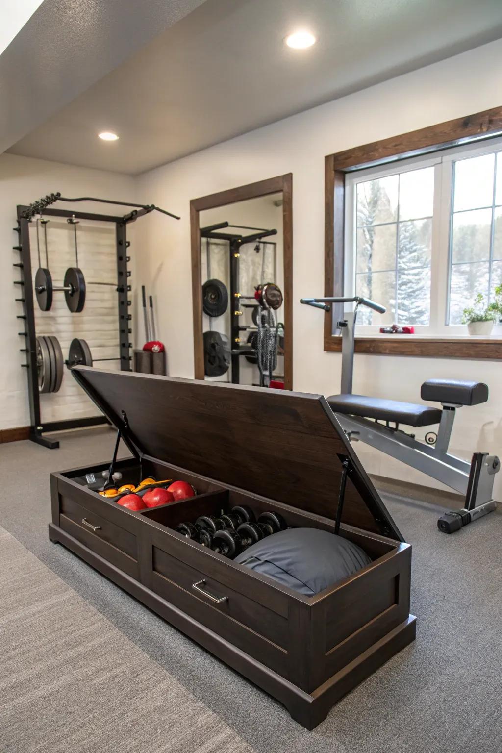 Multi-functional furniture maximizes space while serving dual purposes.