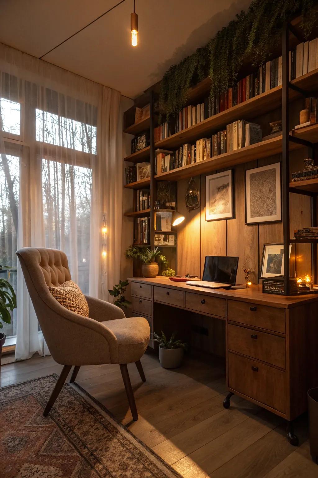 Establish a mood using comfortable, environmental lighting.
