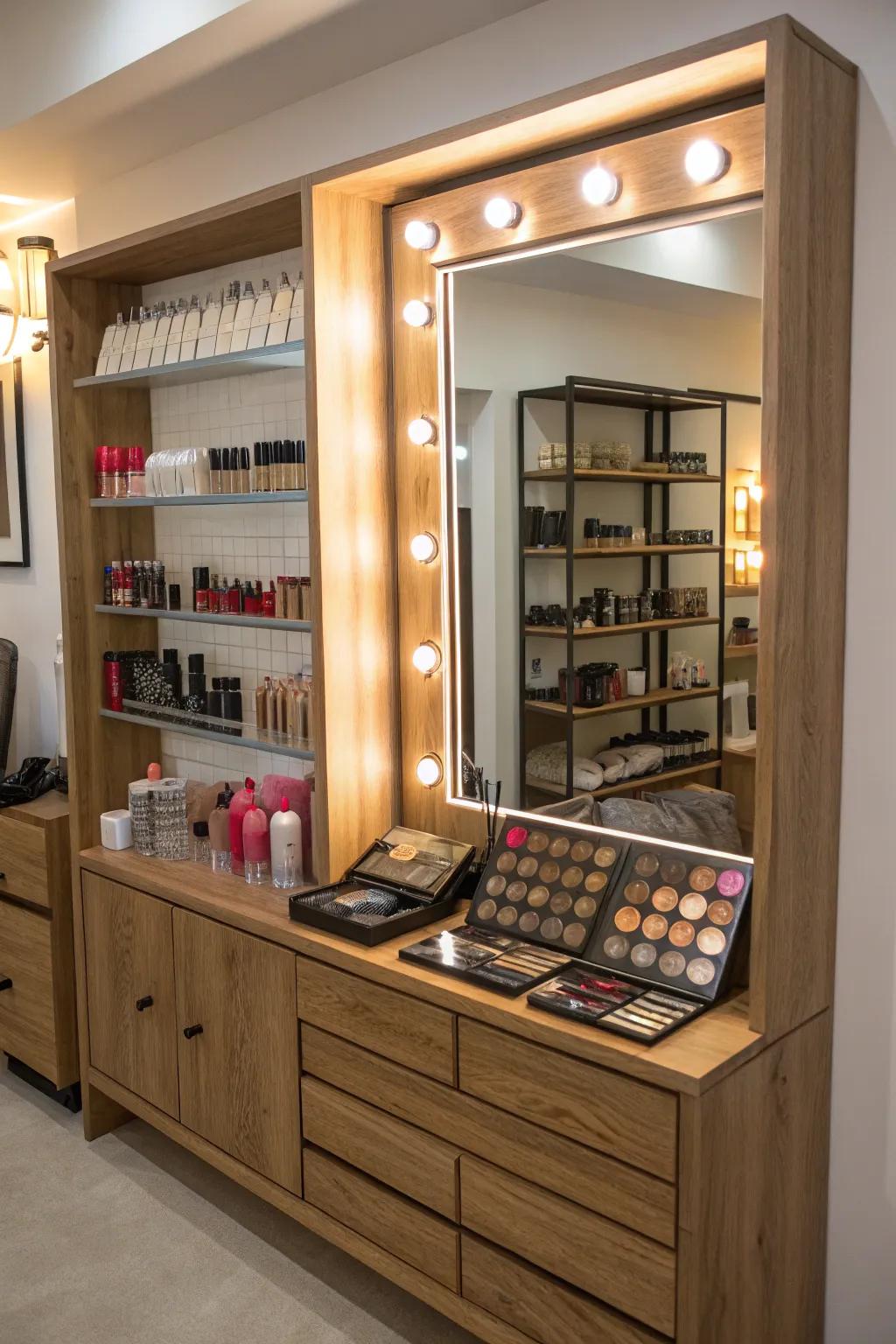Your salon will stay tidy and fashionable with multi-functional furniture.