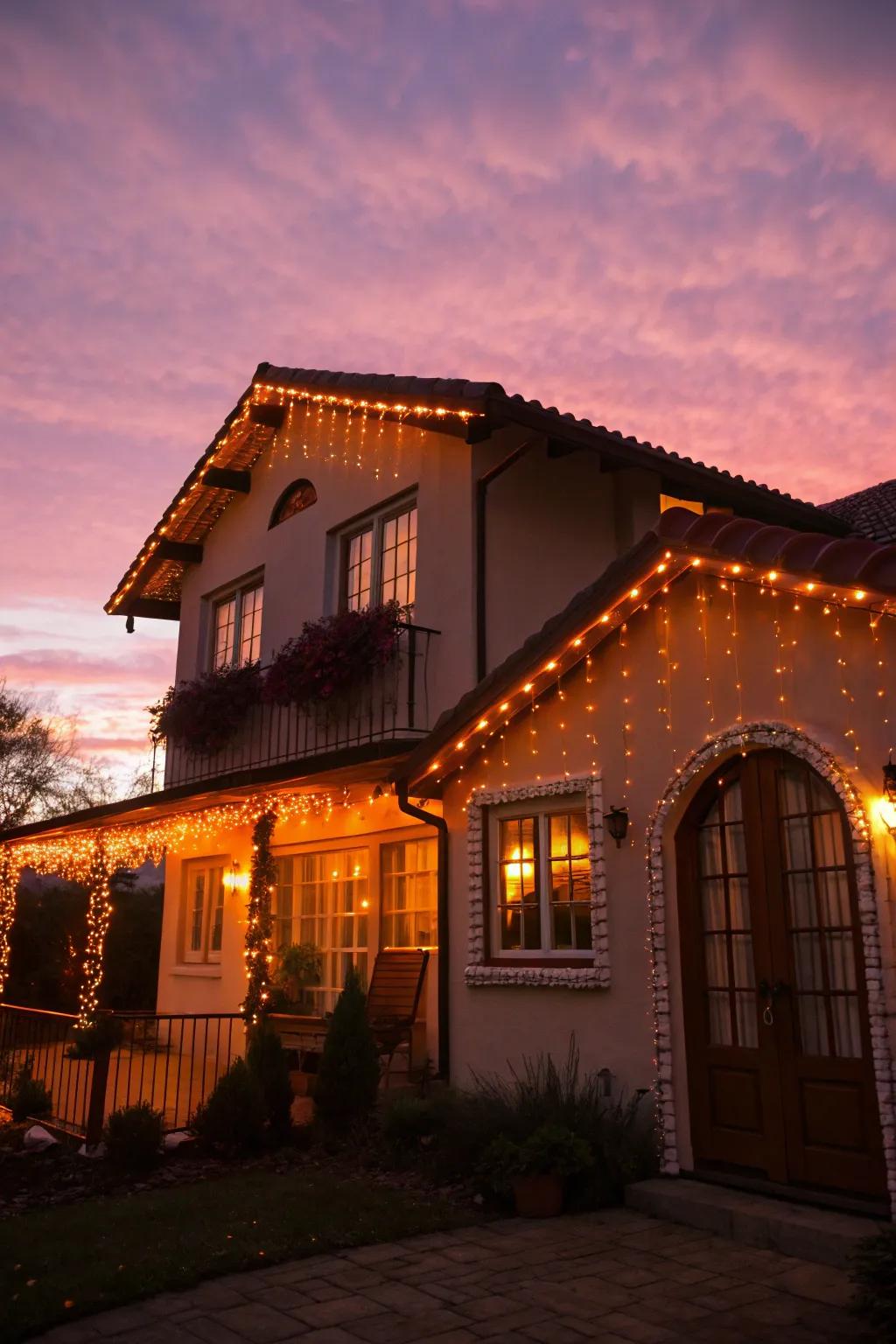 Spooky radiance emanating from Halloween illuminated strands