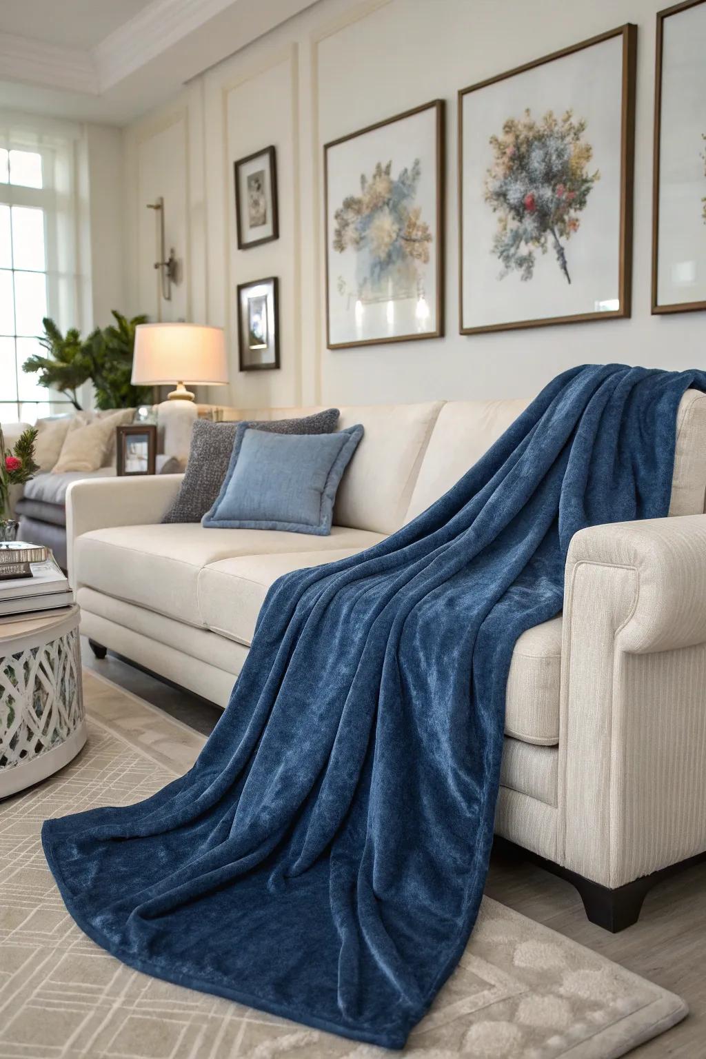 A comfortable throw blanket that adds warmth and style to any setting.