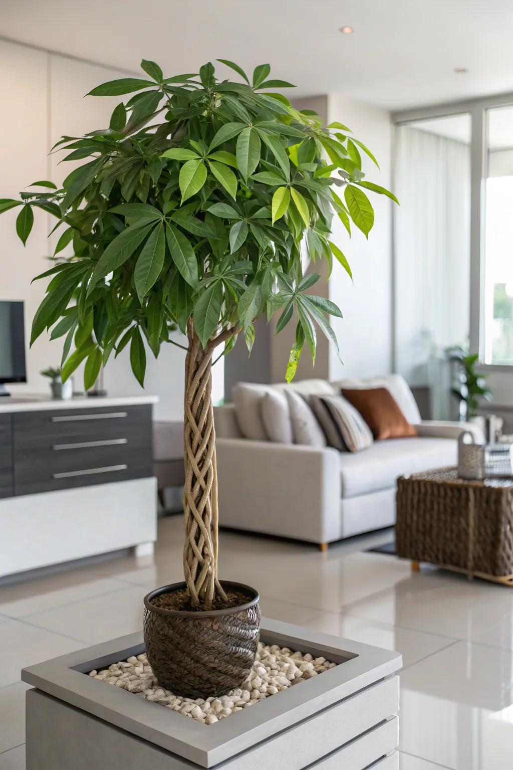 A Fortune Tree enhancing the living space with luck and flair.