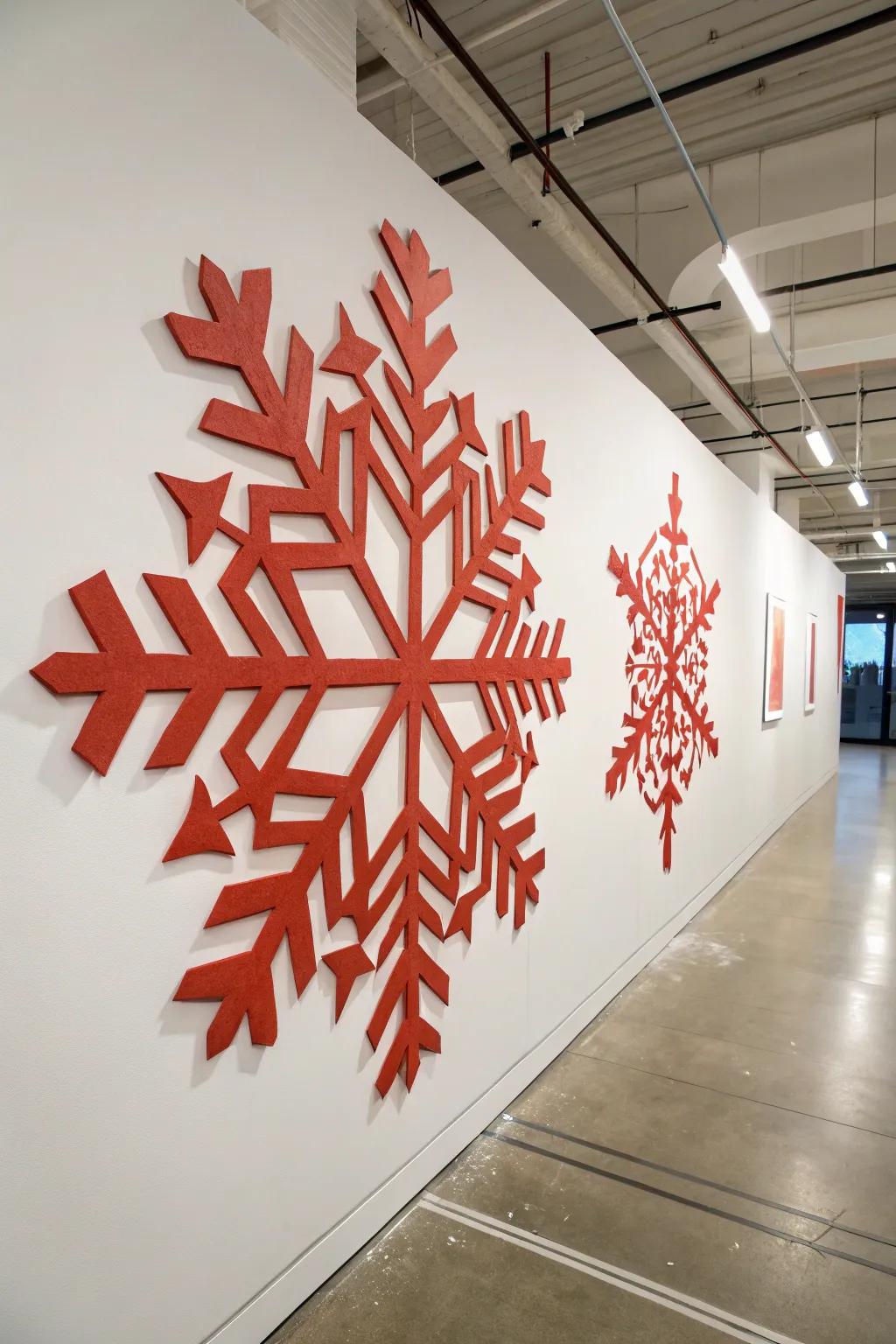 Geometric patterns lend a modern flair to your snowflake artistry.