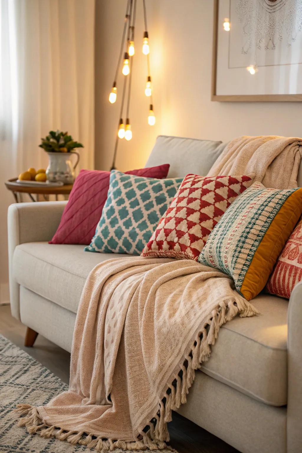 Blend and coordinate textiles to amplify the comfort and elegance of your living space.