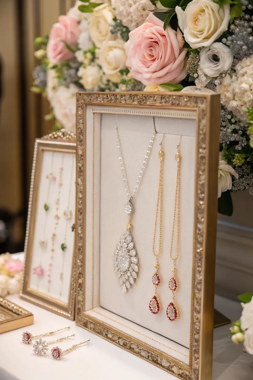 Repurpose old frames into stunning jewelry displays.