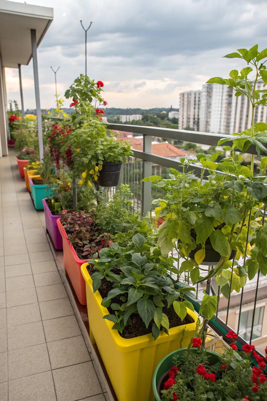 Containers offer adaptability and convenience for urban gardening setups.