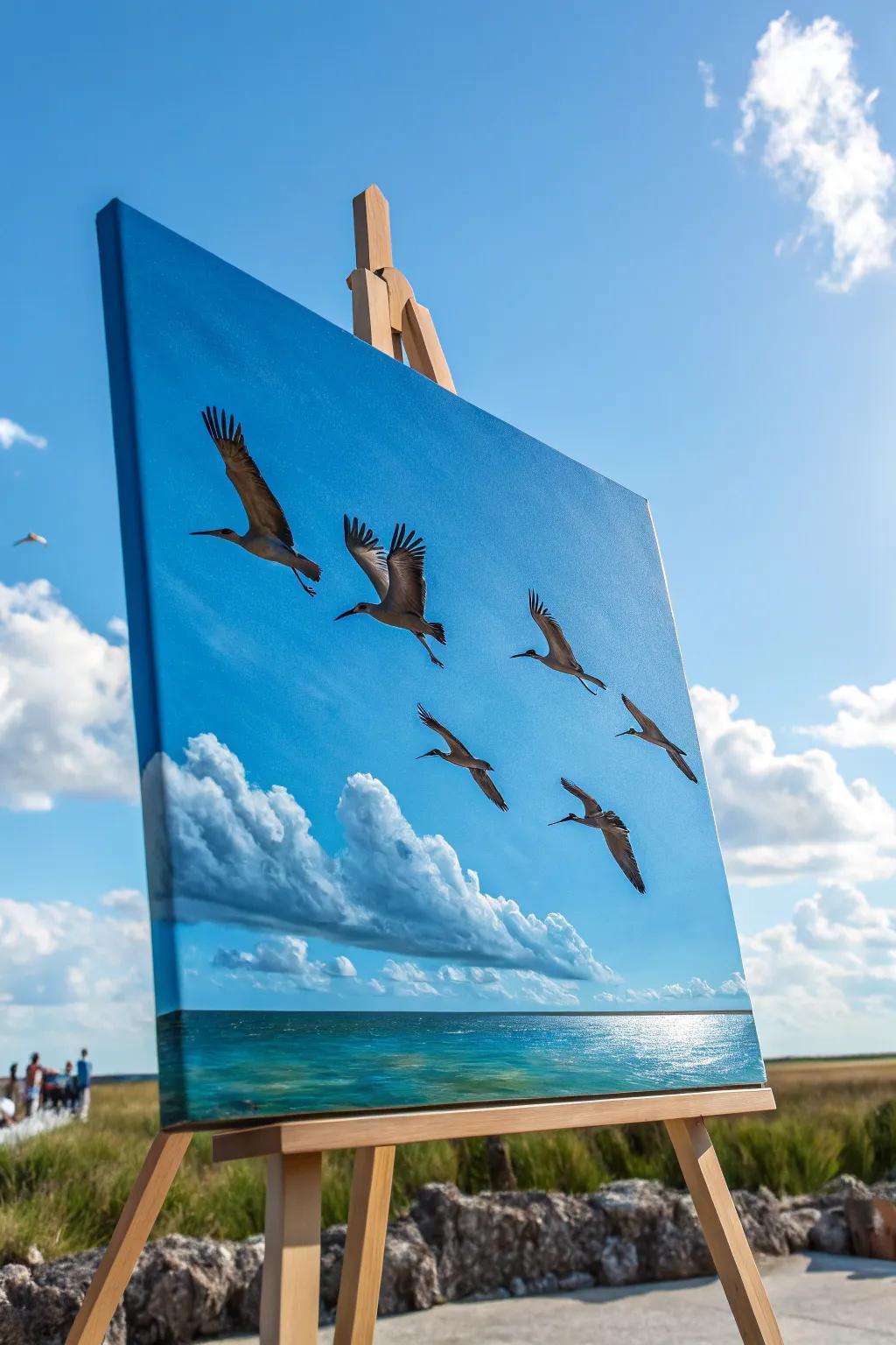 Avian silhouettes capturing the essence of liberation.