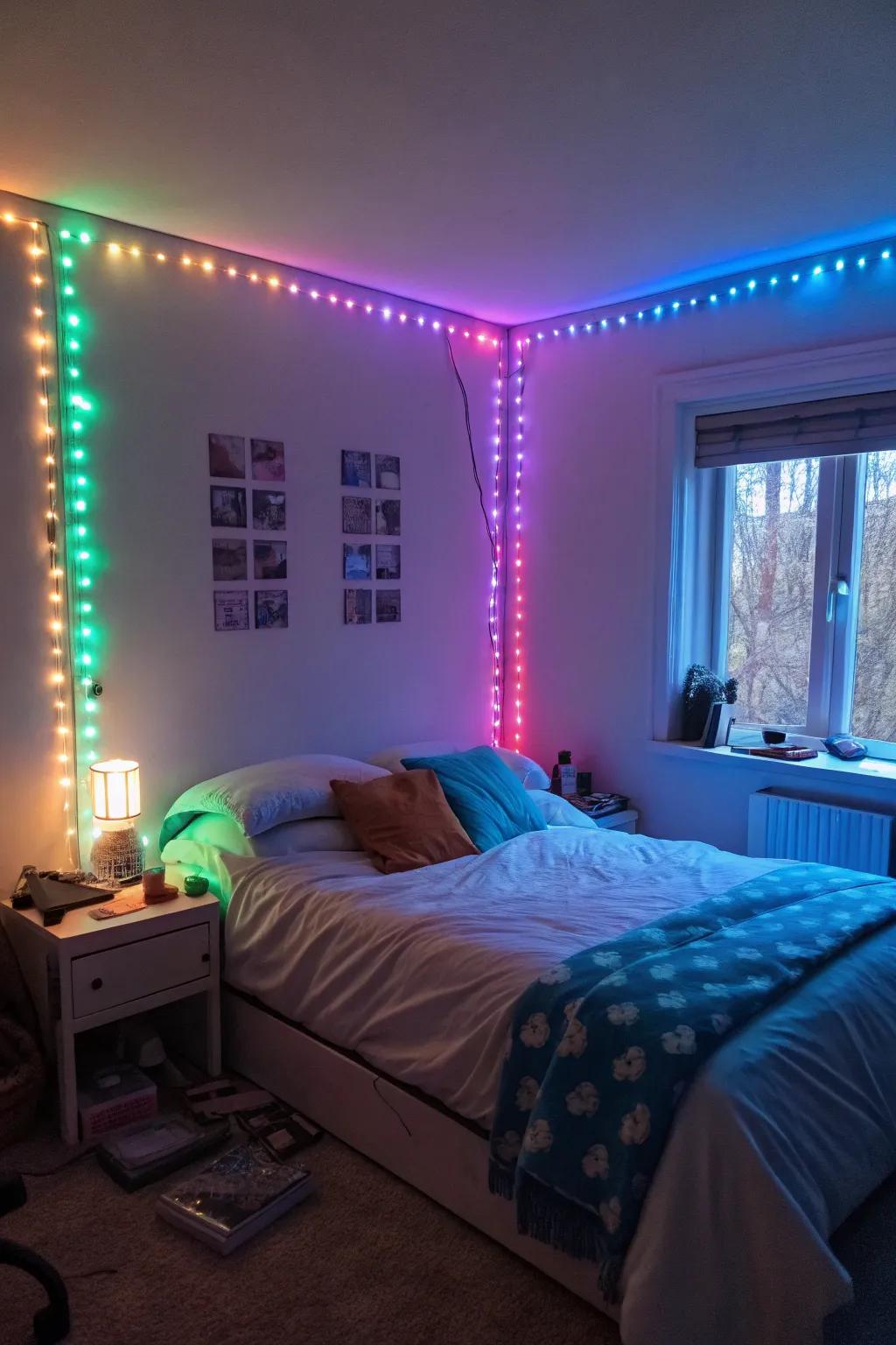 Colorful diode illumination instantly altering the area's emotion.