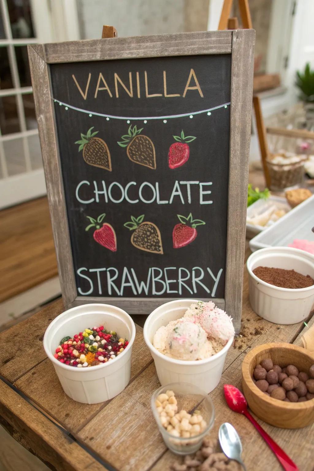 Custom signs add a unique touch to your setup.