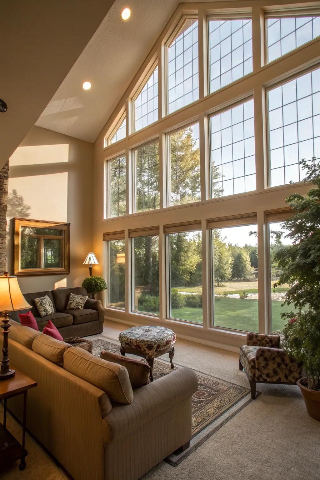 Draw natural illumination into your house with thoughtfully placed big windows.