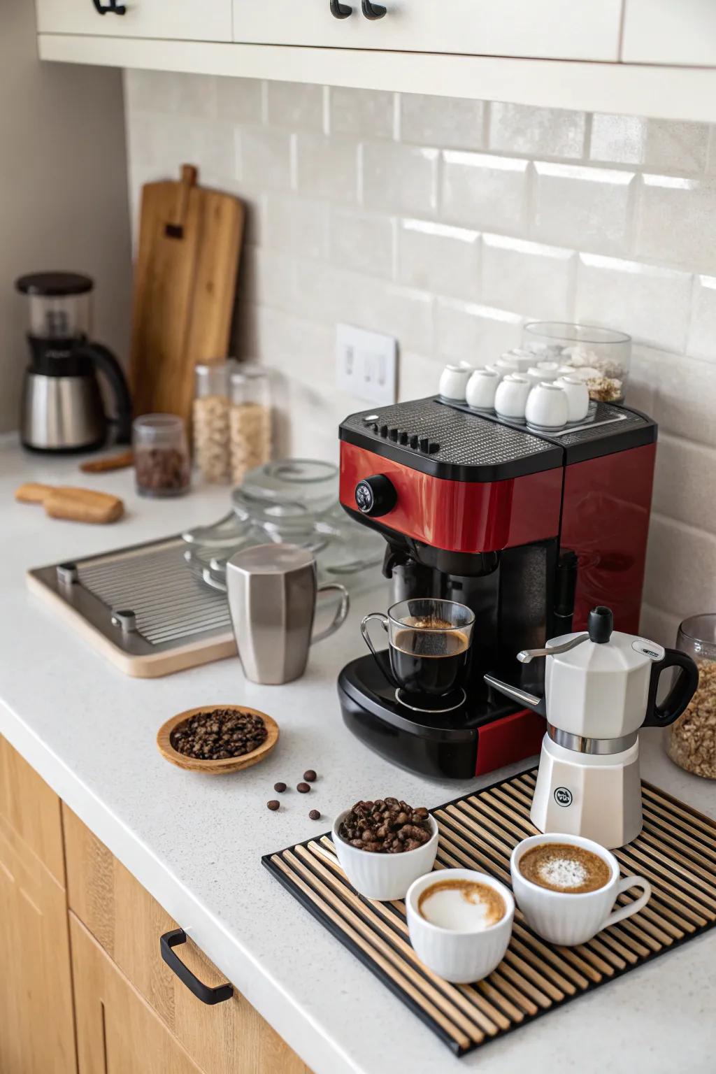 Having a designated area for your coffee necessities ensures efficiency.