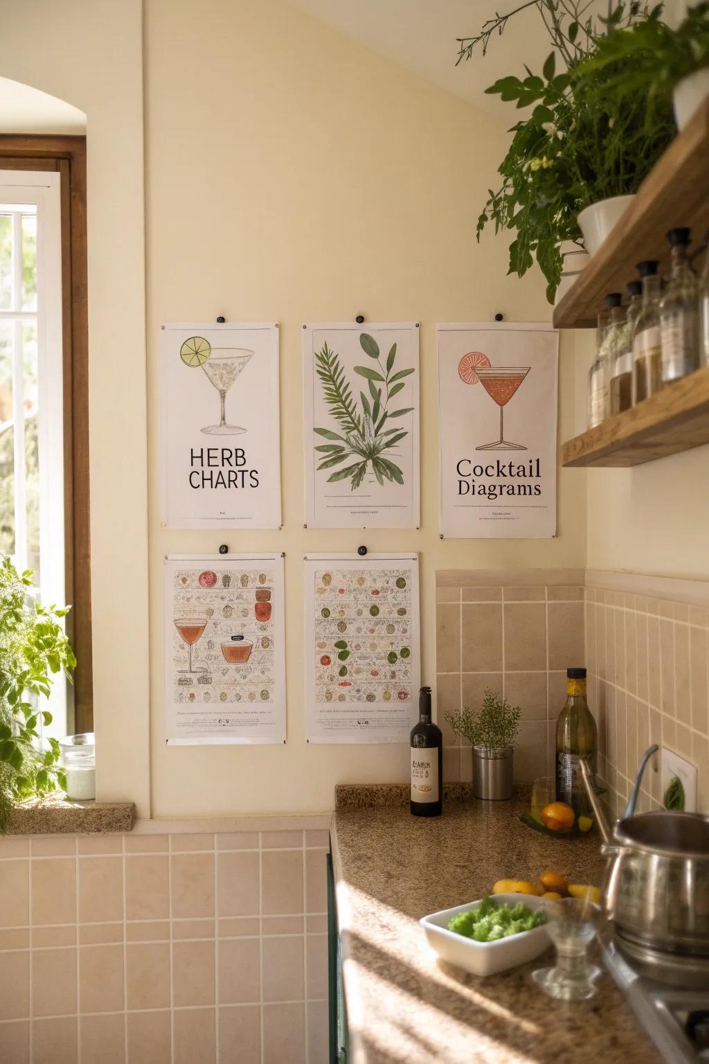 Educational kitchen posters providing both design and practical usage.