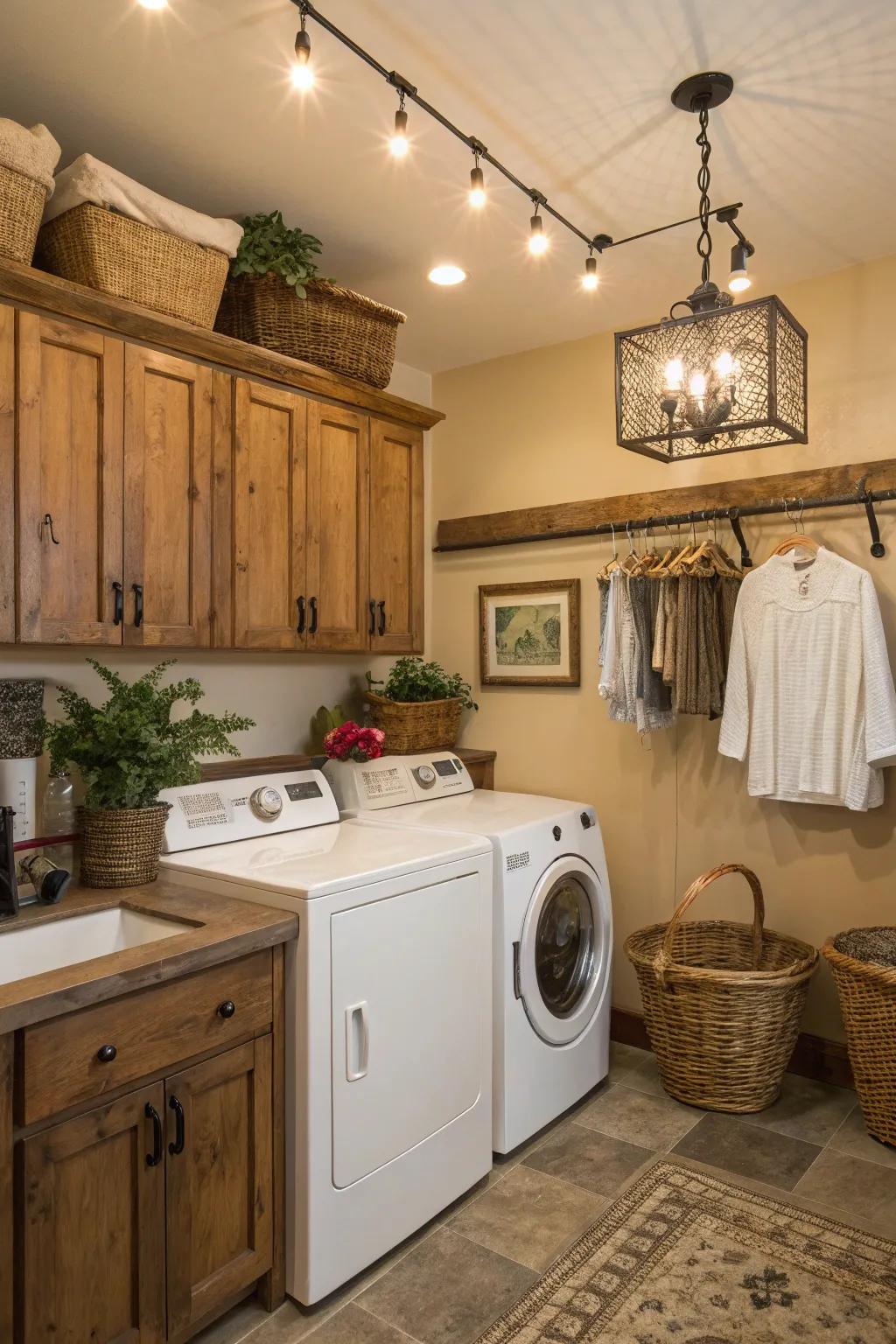 Farmhouse lighting brings a rustic and cozy vibe.