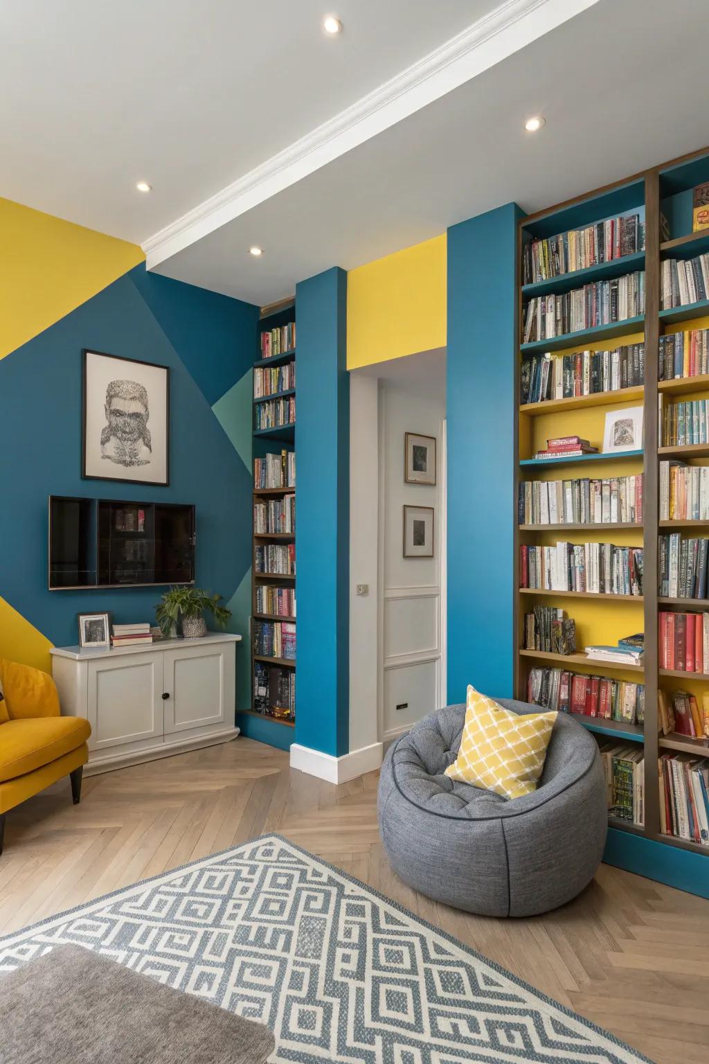 Dynamic color segments inject vigor and modernness into your library.
