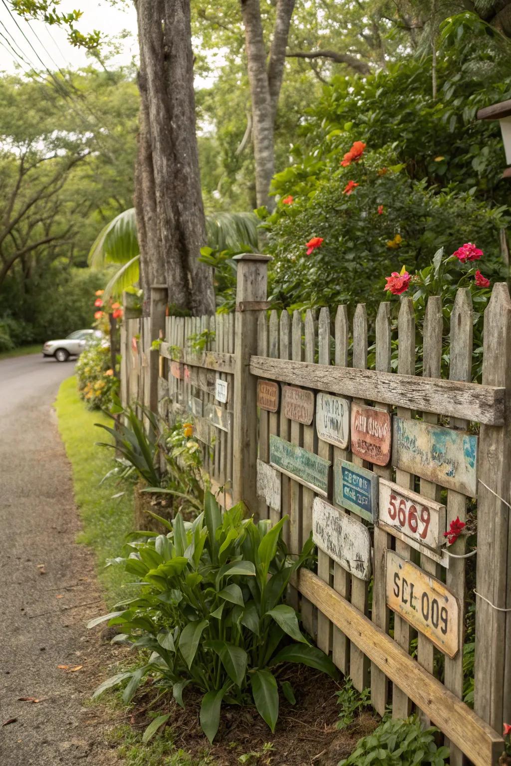 With registration plate decorating, inject country-style charm into your outdoor area.