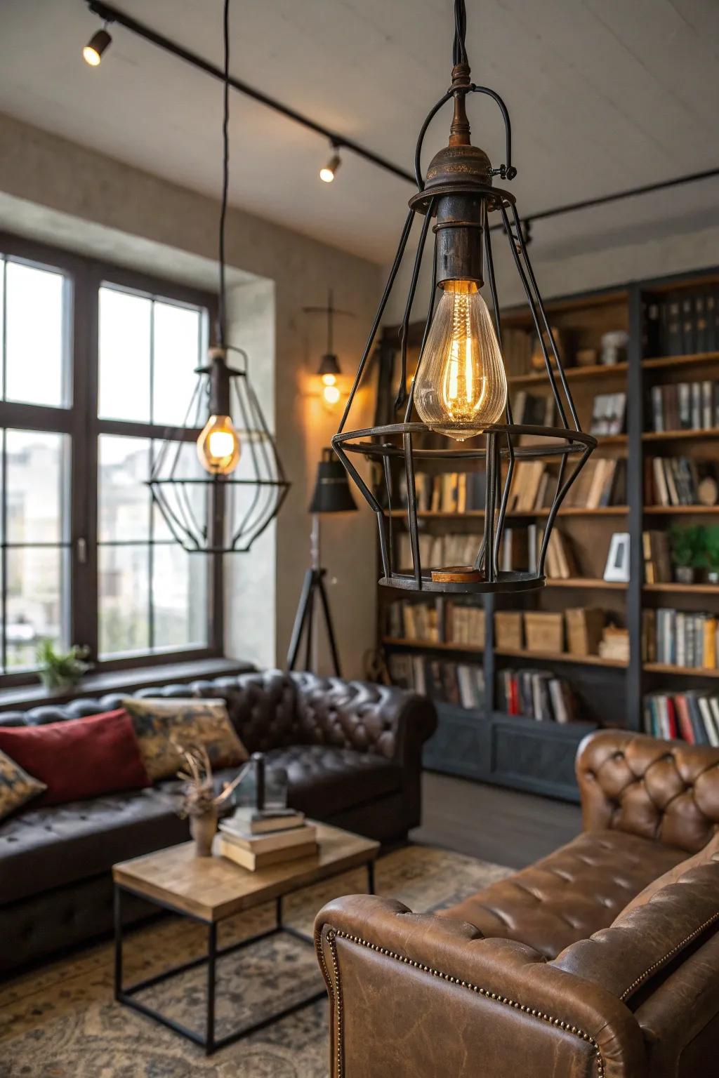 Industrial lighting introduces an urban chic touch to any room.