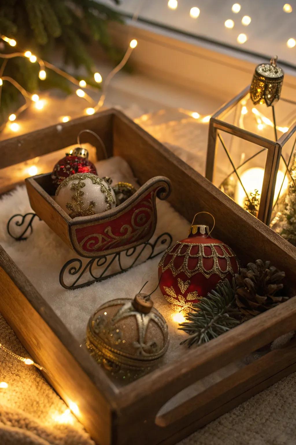 A nostalgic vintage Christmas diorama
