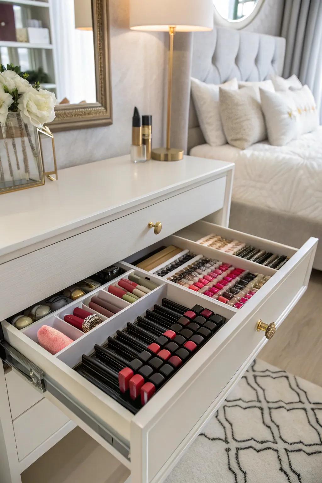 Maintain neat drawers with divider inserts.