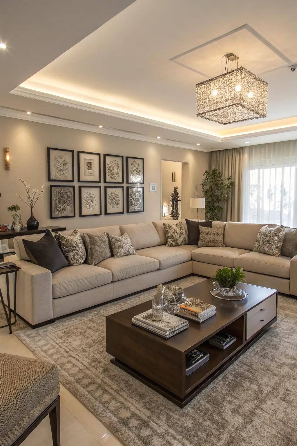 A modular sofa perfect for family gatherings.