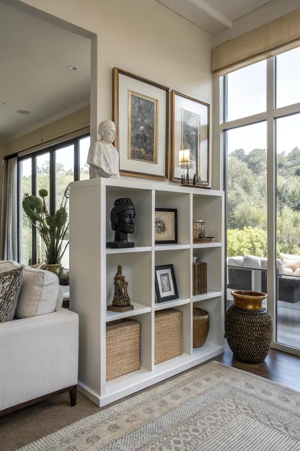 Art and practicality converge in this imaginative modular display.