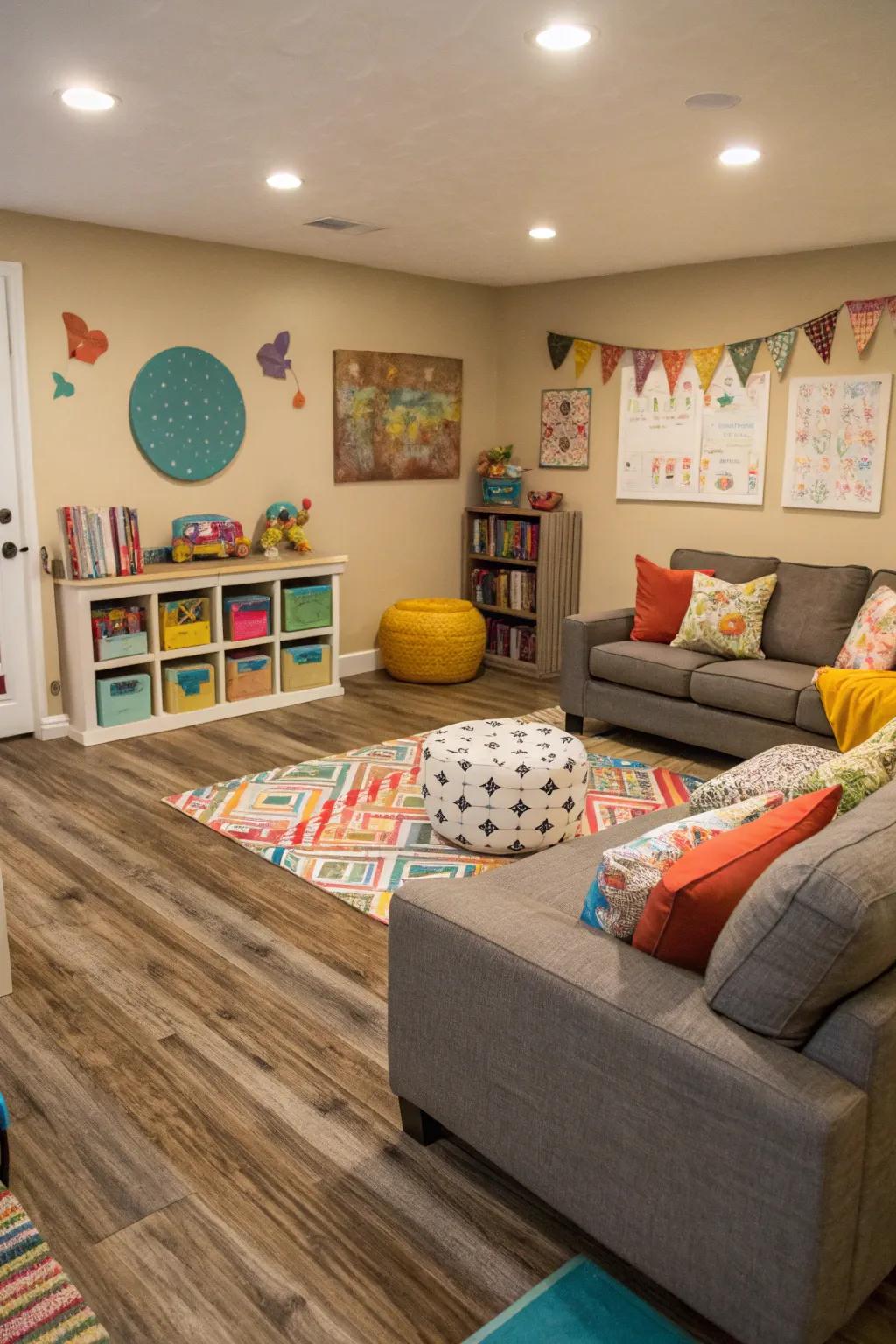 Vinyl plank flooring is both functional and stylish, making it suitable for busy households.