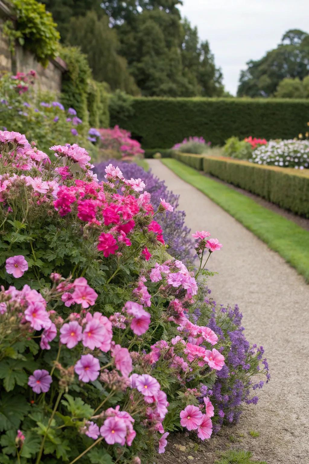 Resilient cranesbills display dynamic shades with minimal care.