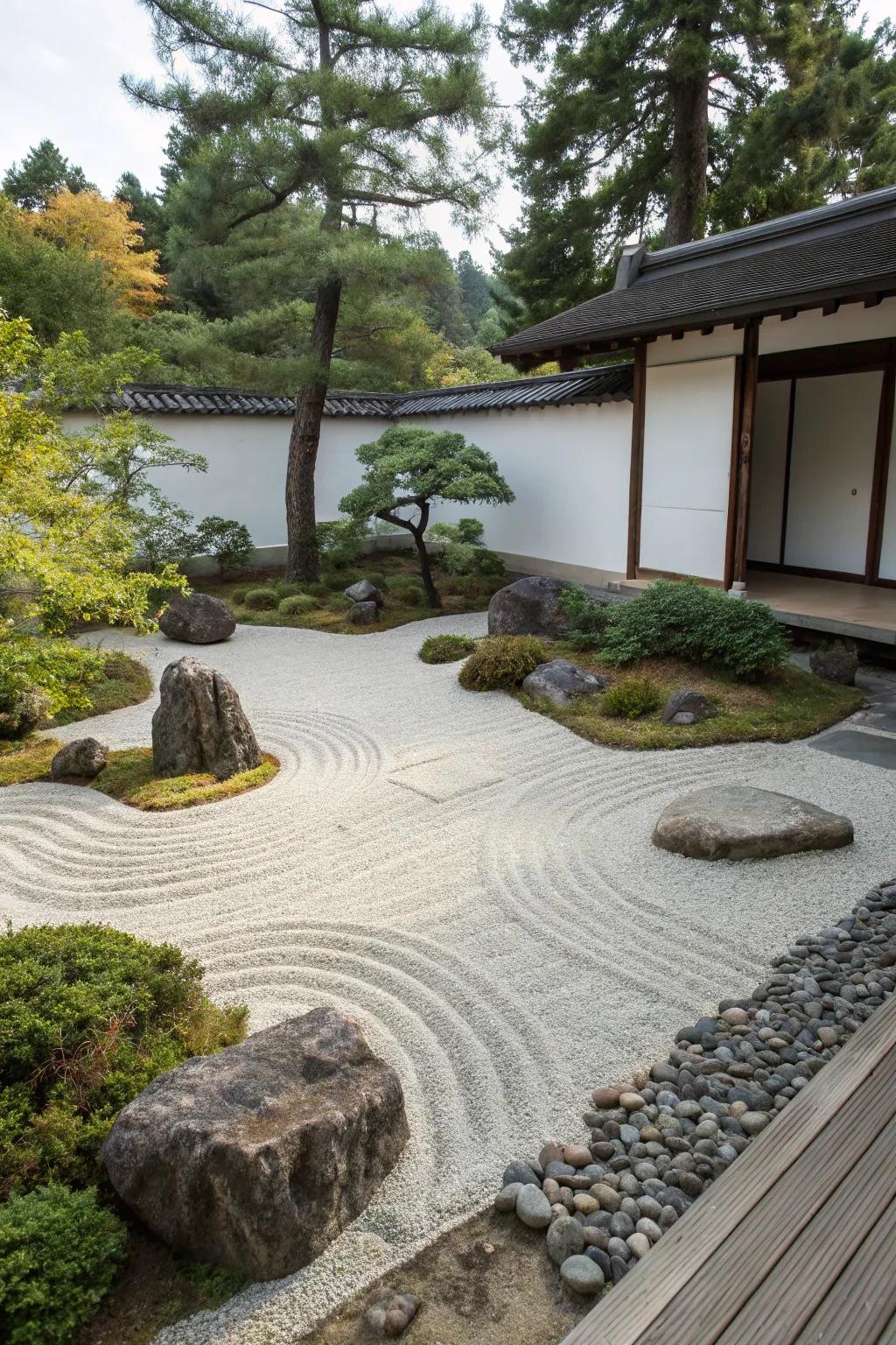 A simple Zen-style rock garden.