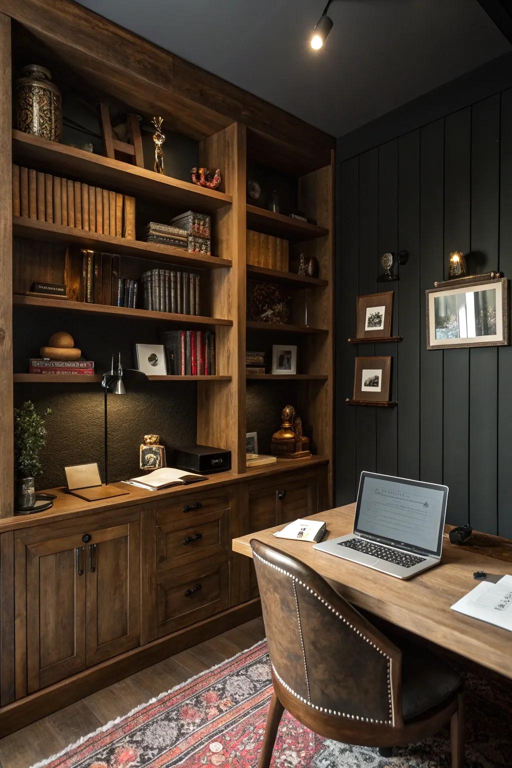 Wood features add warmth and refinement to the area.