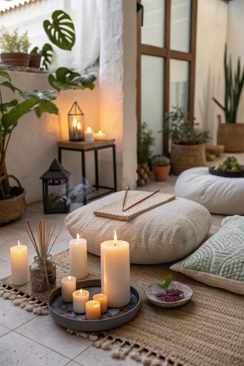 Embrace the mitigating effect of subdued illumination within your meditation vicinity.
