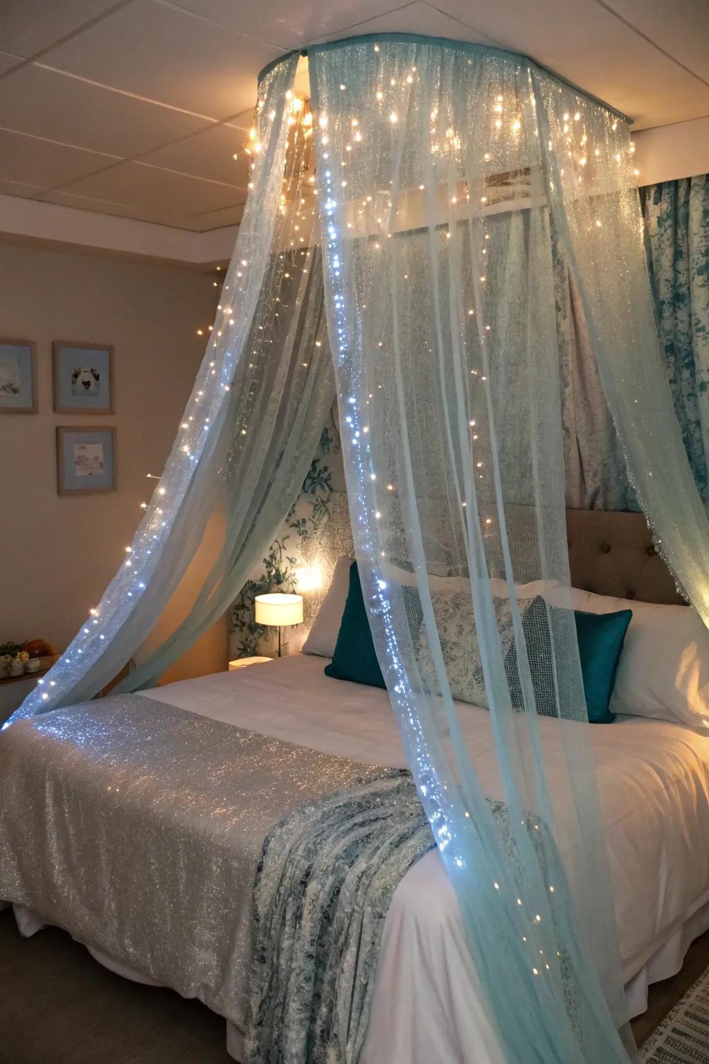 A canopy crafting the illusion of slumbering beneath the waves.