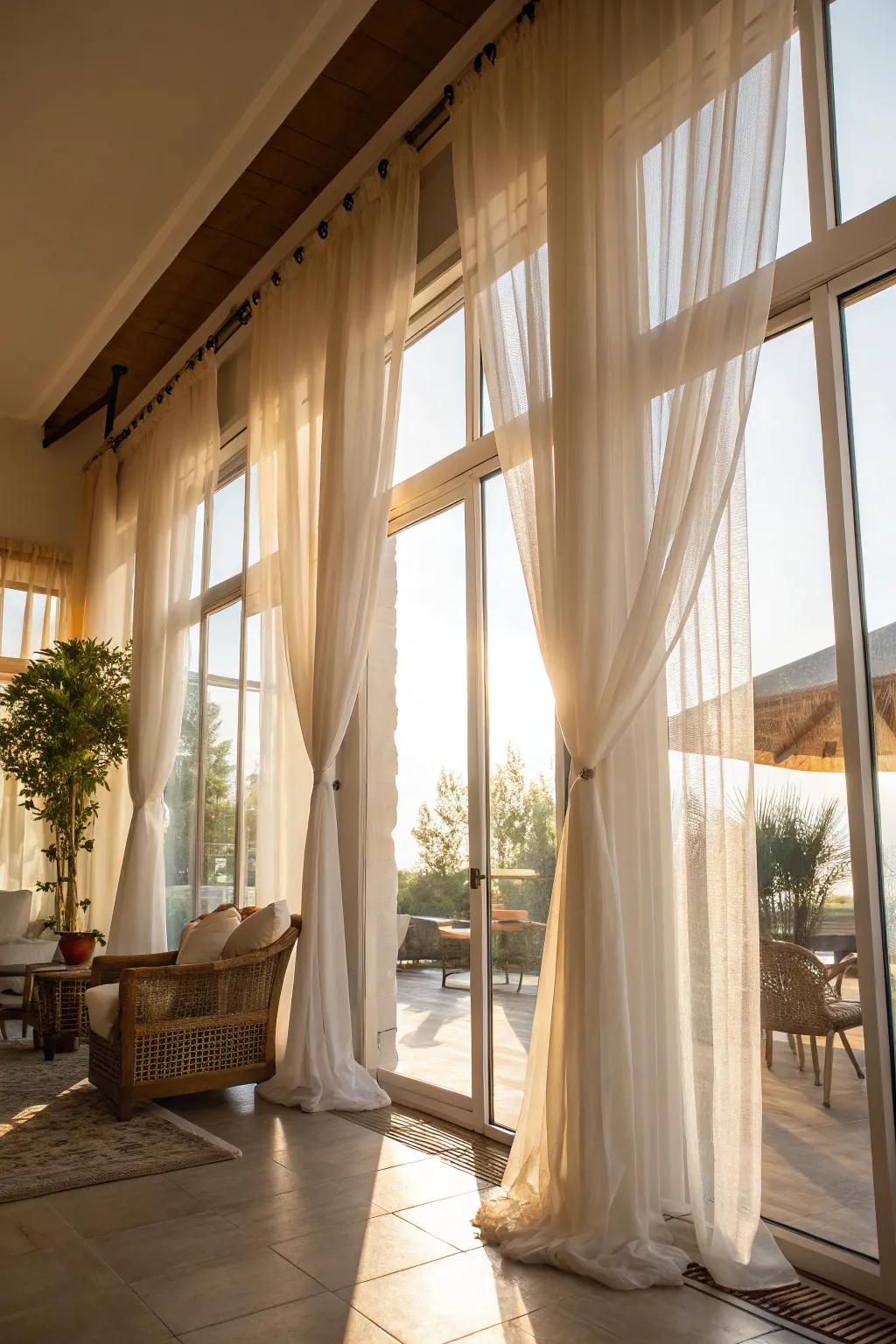 Natural illumination amplifies the openness of a minimalist room.