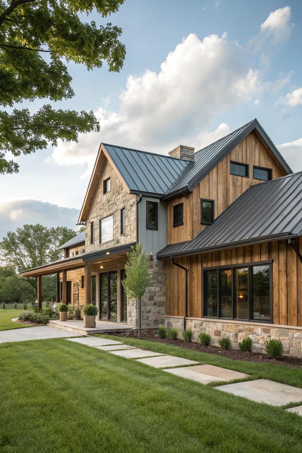 Textural harmony: A blend of materials that brings complexity and warmth to a modern farmhouse.